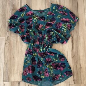 Betsy Johnson Floral Teal Women’s dress